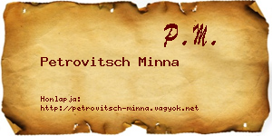 Petrovitsch Minna névjegykártya